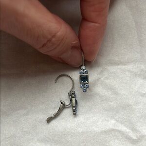 Elegant Silver and Blue Dangle Earrings